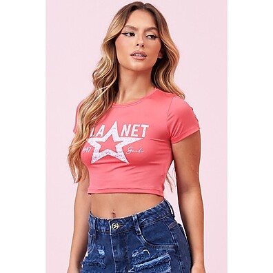 Camiseta Cropped Planet Girls Rosa: Estilo e Conforto