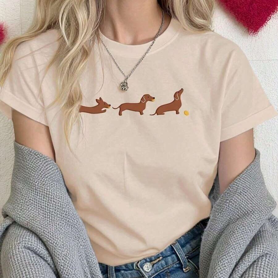 Camiseta Dachshund: Estilo 100% Algodão