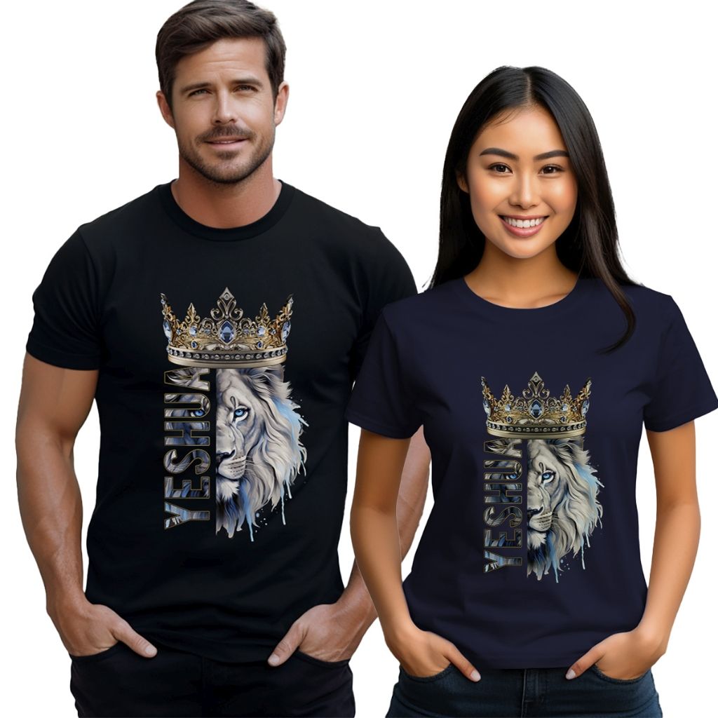 Camiseta Evangélica Leão Yeshua: Conforto e Fé em Algodão Penteado