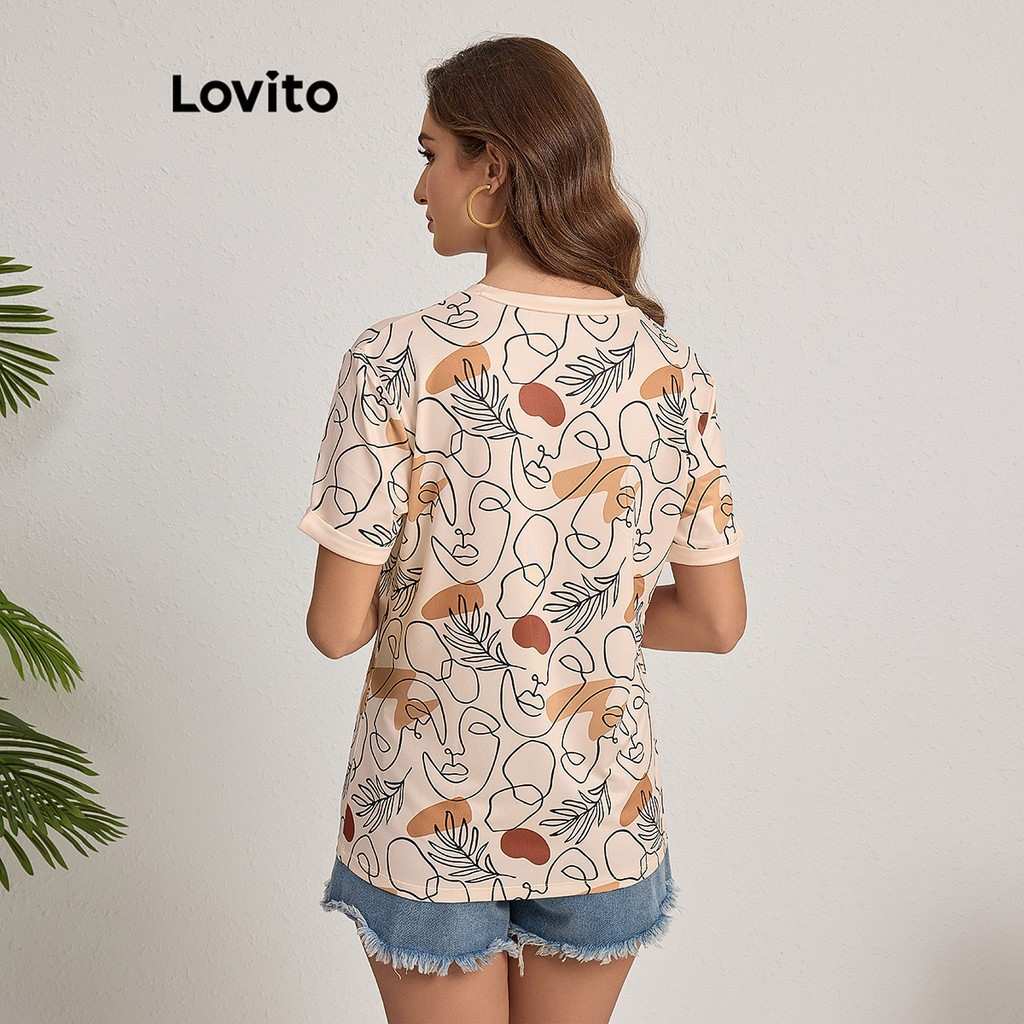 Camiseta Geométrica Lovito: Estilo Casual e Conforto