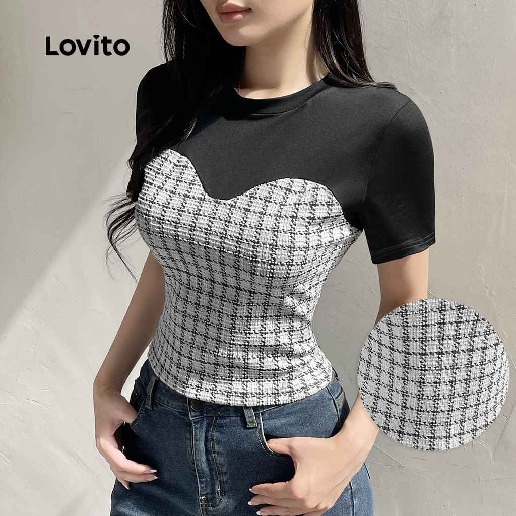 Camiseta Gingham Lovito: Estilo Casual e Conforto