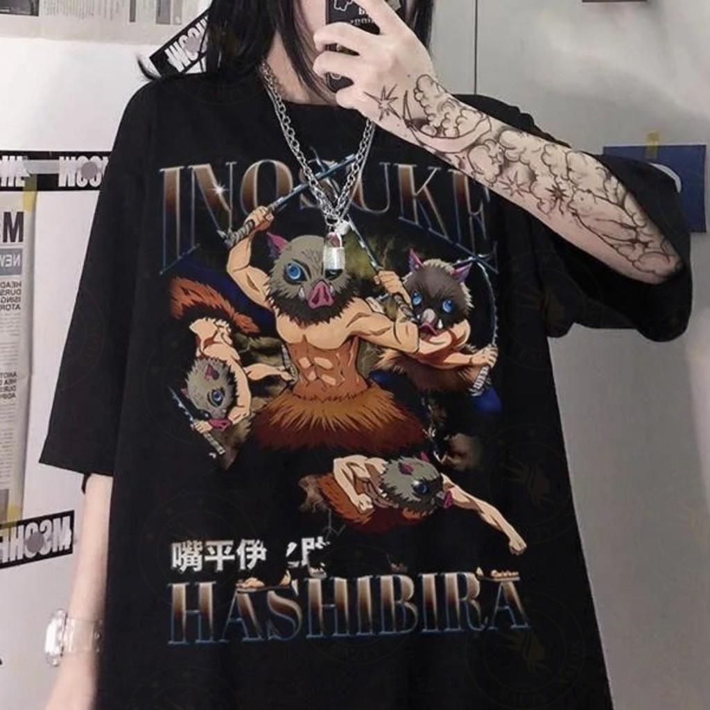 Camiseta Inosuke Hashibira Oversize - Estilo e Conforto