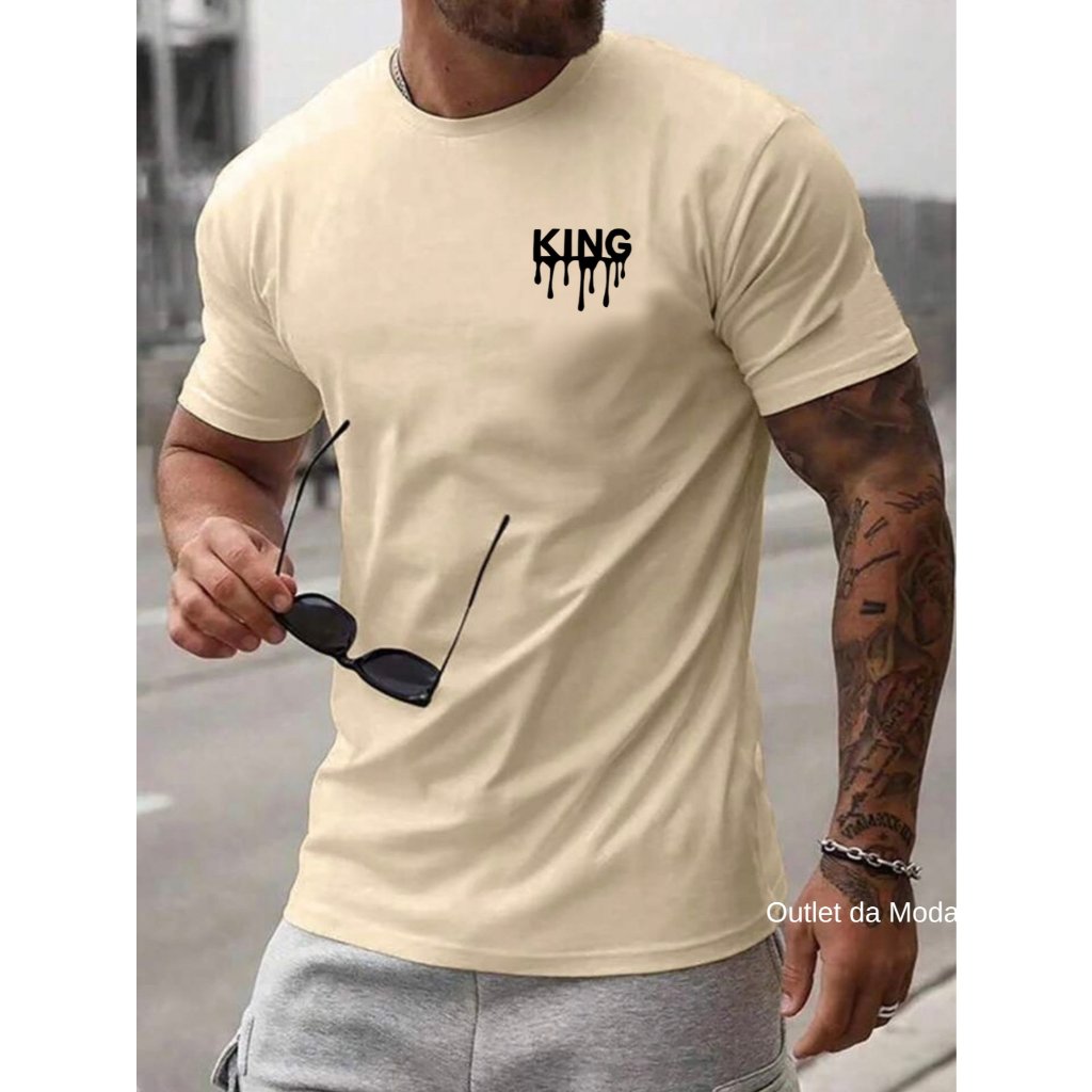 Camiseta King Gotas: Conforto 100% Algodão