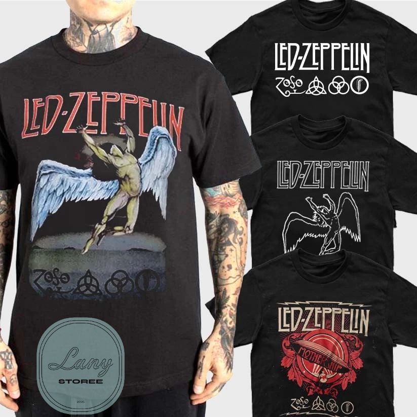 Camiseta Led Zeppelin: Estilo Rock 100% Algodão