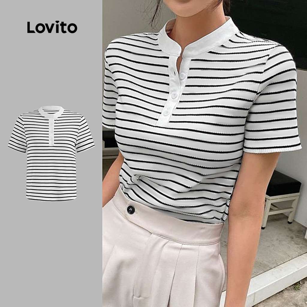Camiseta Listrada Lovito: Estilo Casual e Conforto