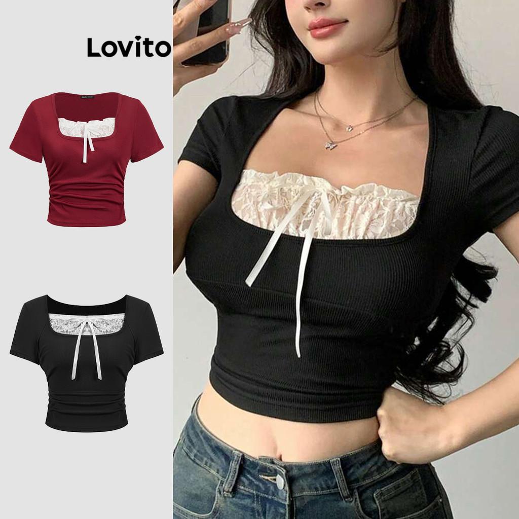 Camiseta Lovito Fofa com Renda Lisa: Estilo e Conforto Feminino