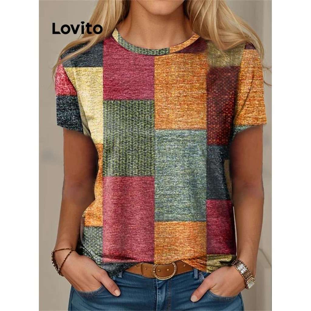 Camiseta Lovito Patchwork: Estilo Casual e Moderno