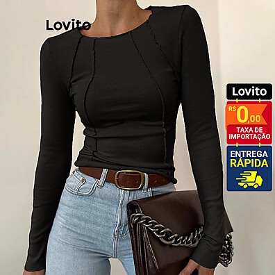 Camiseta Manga Longa Lovito: Estilo e Conforto ✨
