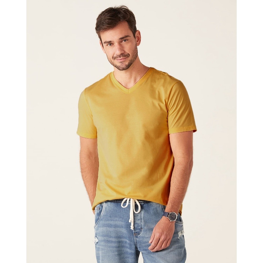 Camiseta Masculina Gola V: Conforto em Algodão!