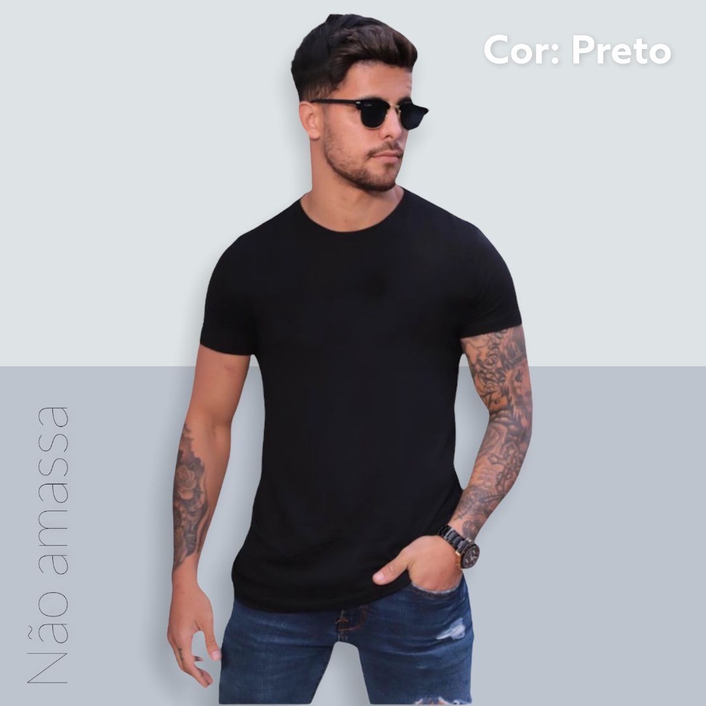 Camiseta Masculina: Malha Fria Que Não Amassa