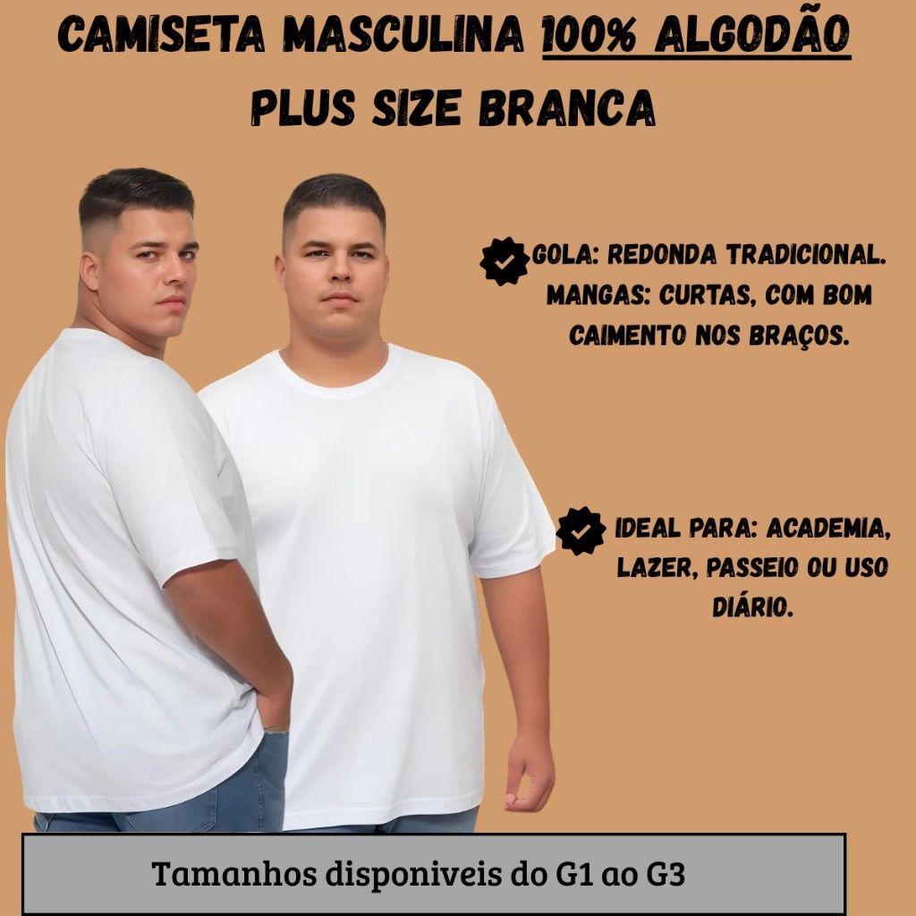 Camiseta Plus Size Branca: Conforto Premium!