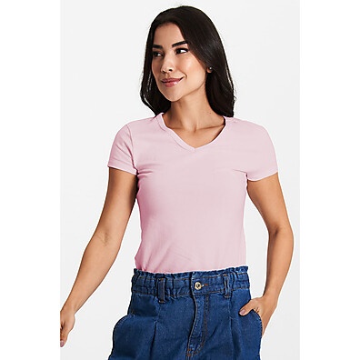 Camiseta Rosa Decote V: Conforto e Estilo!