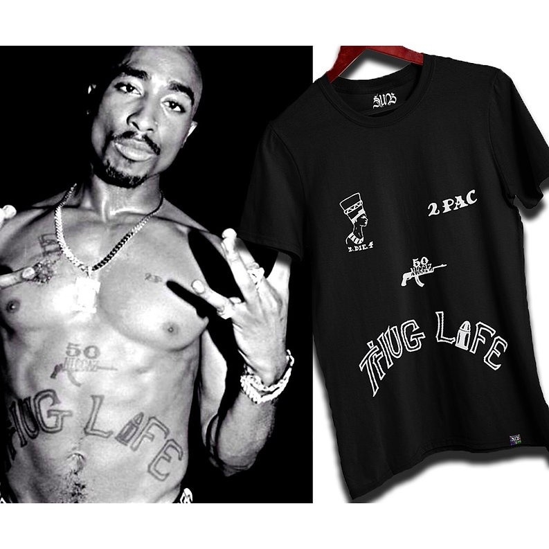 Camiseta Tupac Shakur Thug Life 100% Algodão