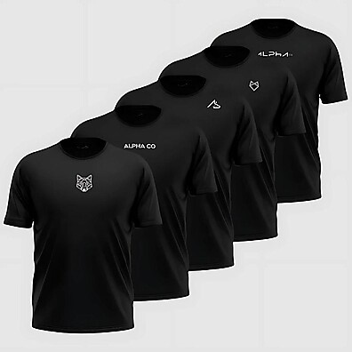 Camisetas Dry All Black: Kit 5 Performance e Estilo