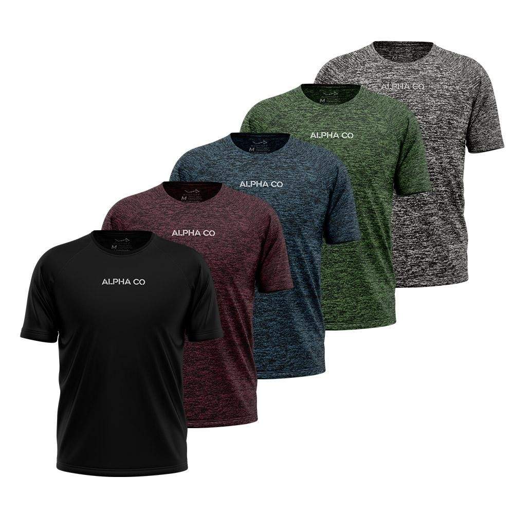 Camisetas Dry Fit Masculinas: Kit 5 Alpha Co