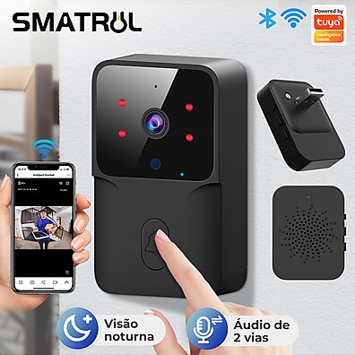 Campainha Wi-Fi Inteligente SMATRUL com Câmera HD e Visão Noturna