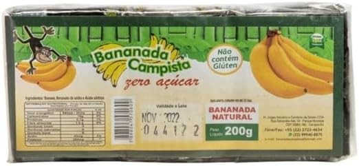 Bananada Campista, Mariola Lisa zero açúcar 200g - Bananada Campista