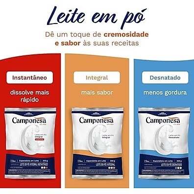 Leite em Pó Integral Camponesa 200g: Sabor e Praticidade