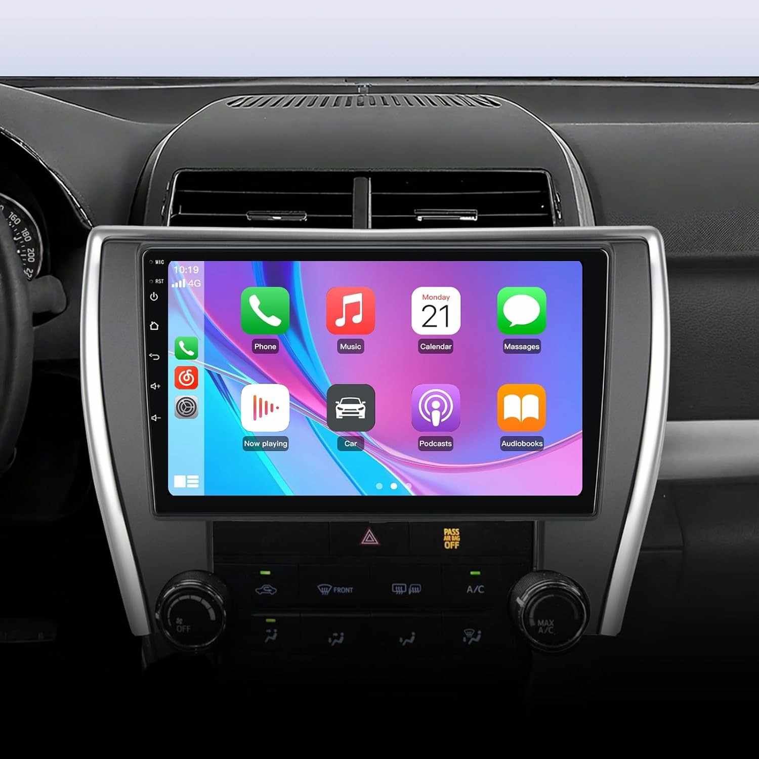 Central Multimídia 10.1" Android 13 para Toyota Camry 2015-2017: Carplay Sem Fio, Android Auto e Câmera de Ré