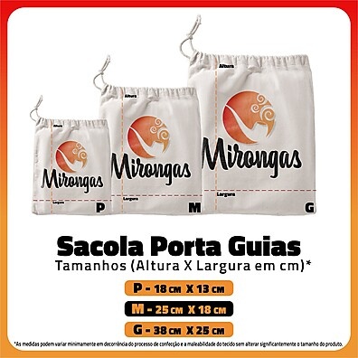 Saco Porta Guias Branco Sem Estampa para Umbanda e Candomblé