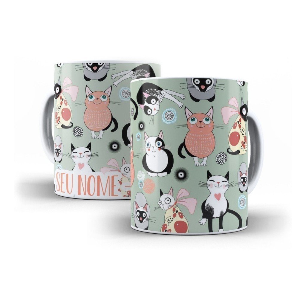 Caneca Gato Personalizada: Seu Nome, Seu Gato!