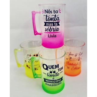 Canecas de Chopp Gradiente Personalizadas: Kit de 100 Unidades 300ml