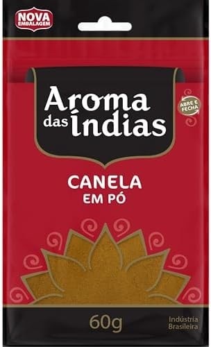 Aromas da Índia Canela Em Pó Pura 60 Gramas
