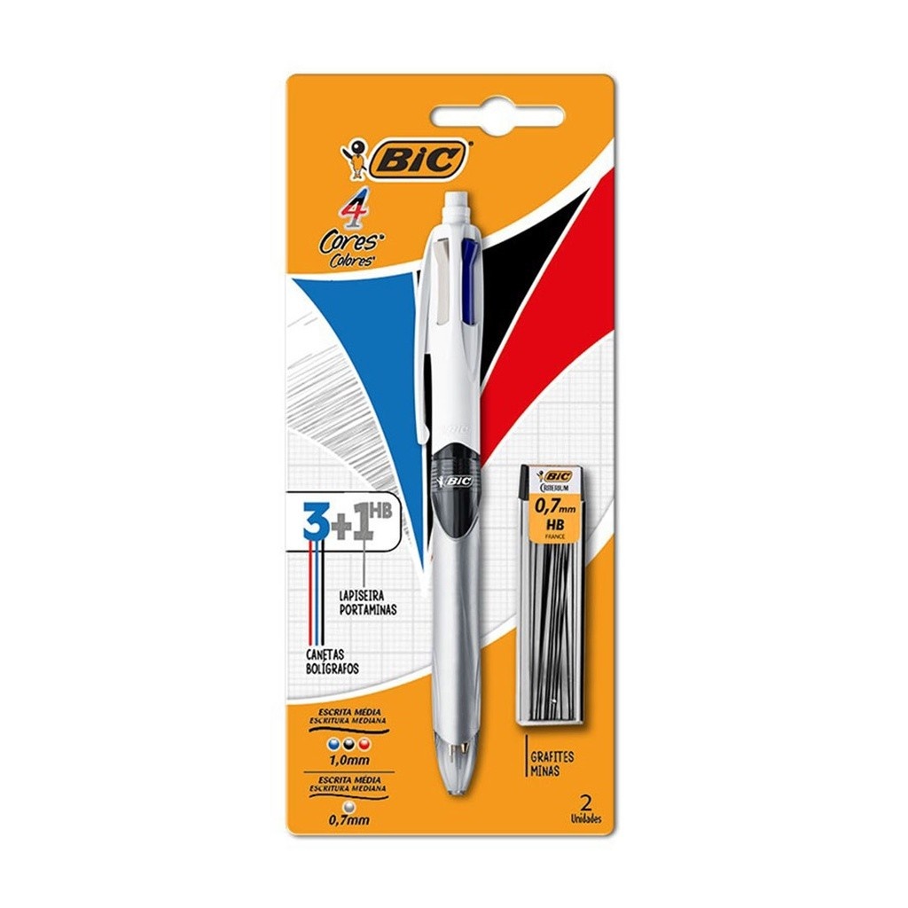 Caneta 3 em 1 Bic: Escreva com Cores e Praticidade!