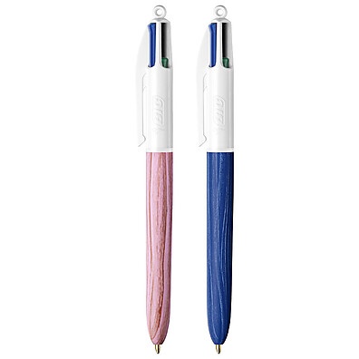 Caneta 4 Cores BIC Wood Style: Praticidade e Design!