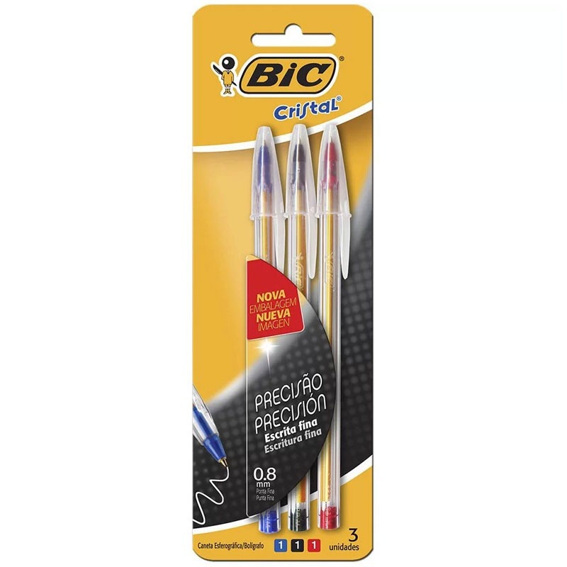 Caneta Bic Cristal Fina 0,8mm: Precisão e Cores!