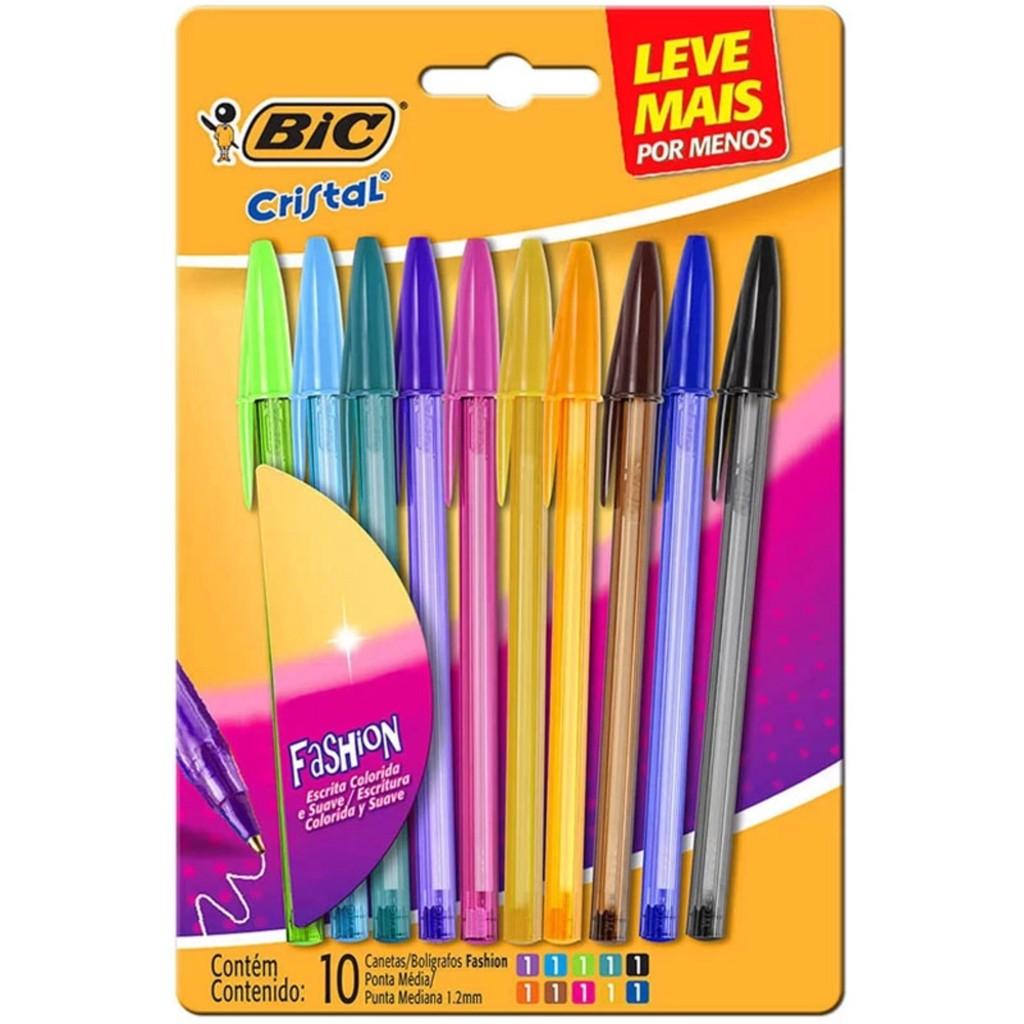 Caneta BIC Fashion: 10 Cores Vibrantes 1.2mm