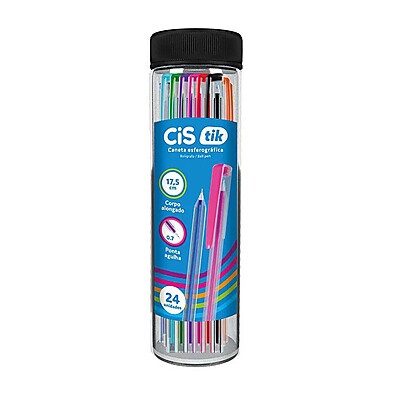 Caneta CIS Tik 0.7mm: Kit 24 Sortidas para Sua Escrita
