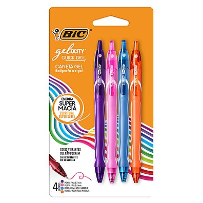 Caneta Gel Bic Gelocity: Secagem Rápida e Cores Vibrantes!