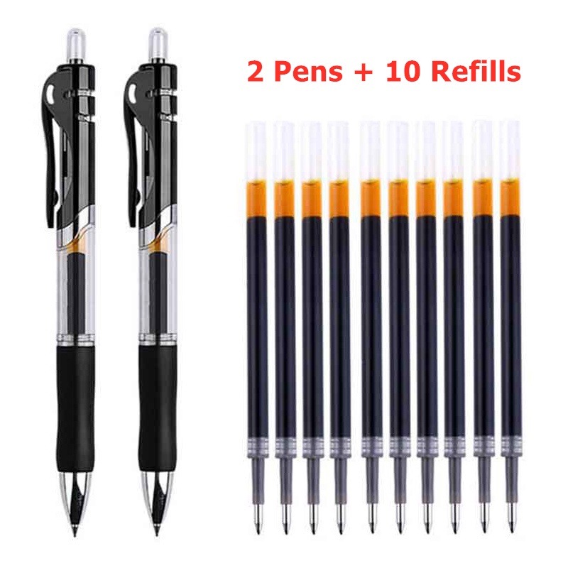 Caneta Gel Retrátil M&P 2 Canetas + 10 Recargas 0,5mm
