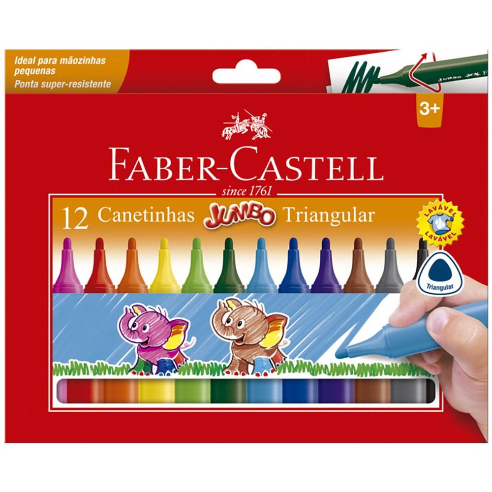 Caneta Hidrográfica Jumbo Faber-Castell: 12 Cores!
