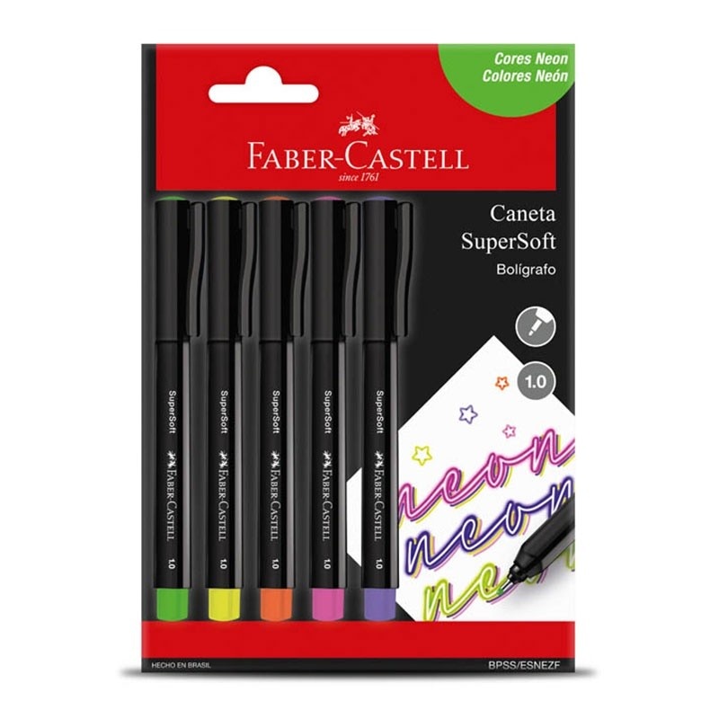 Caneta Neon Supersoft: Cores Vibrantes e Conforto!