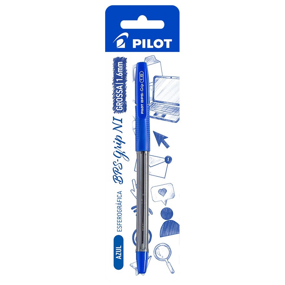 Caneta Pilot BPS Grip 1.6mm: Conforto e Escrita Perfeita