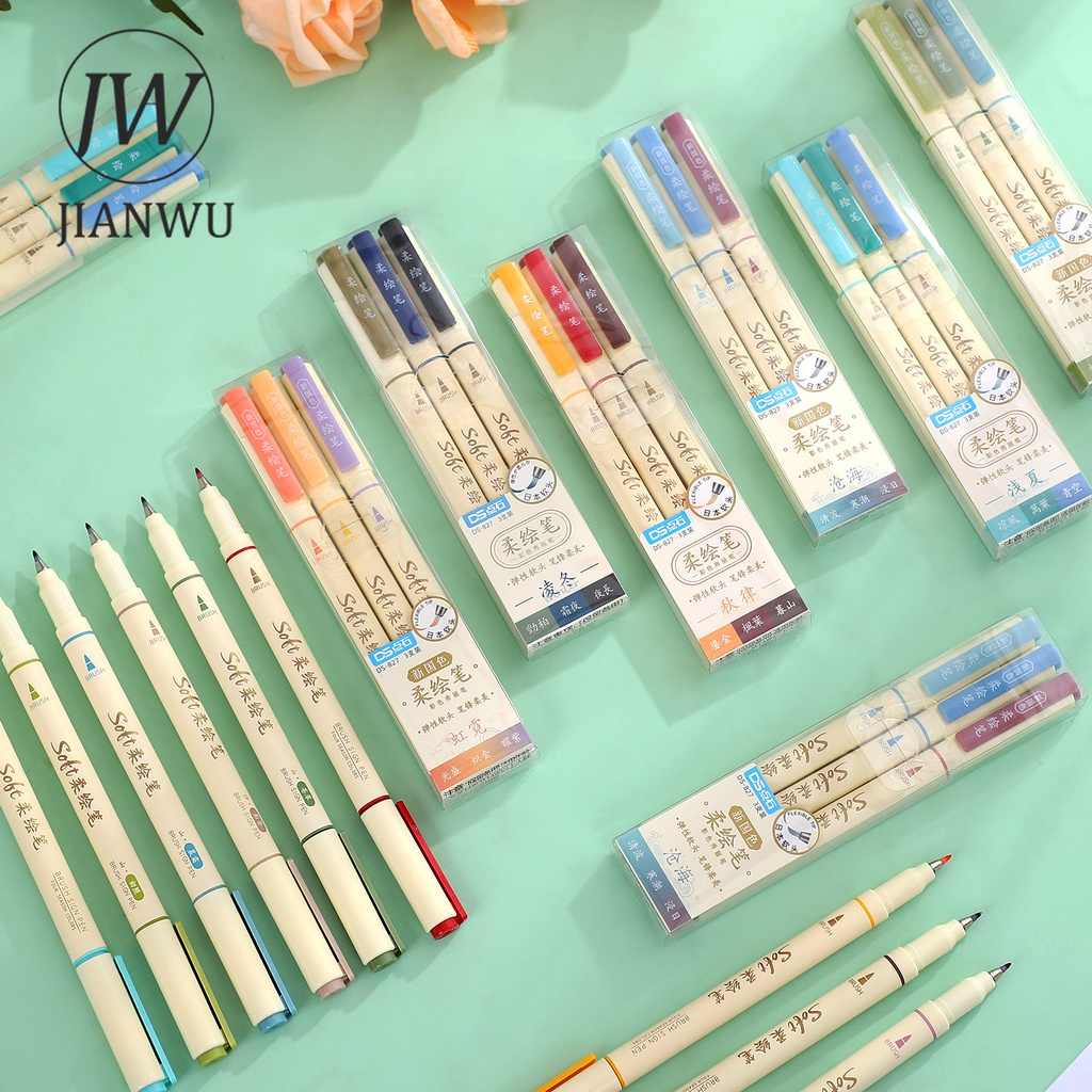 Canetas de Arte JIANWU 3 Pçs – Ideal para Estudantes e Criativos