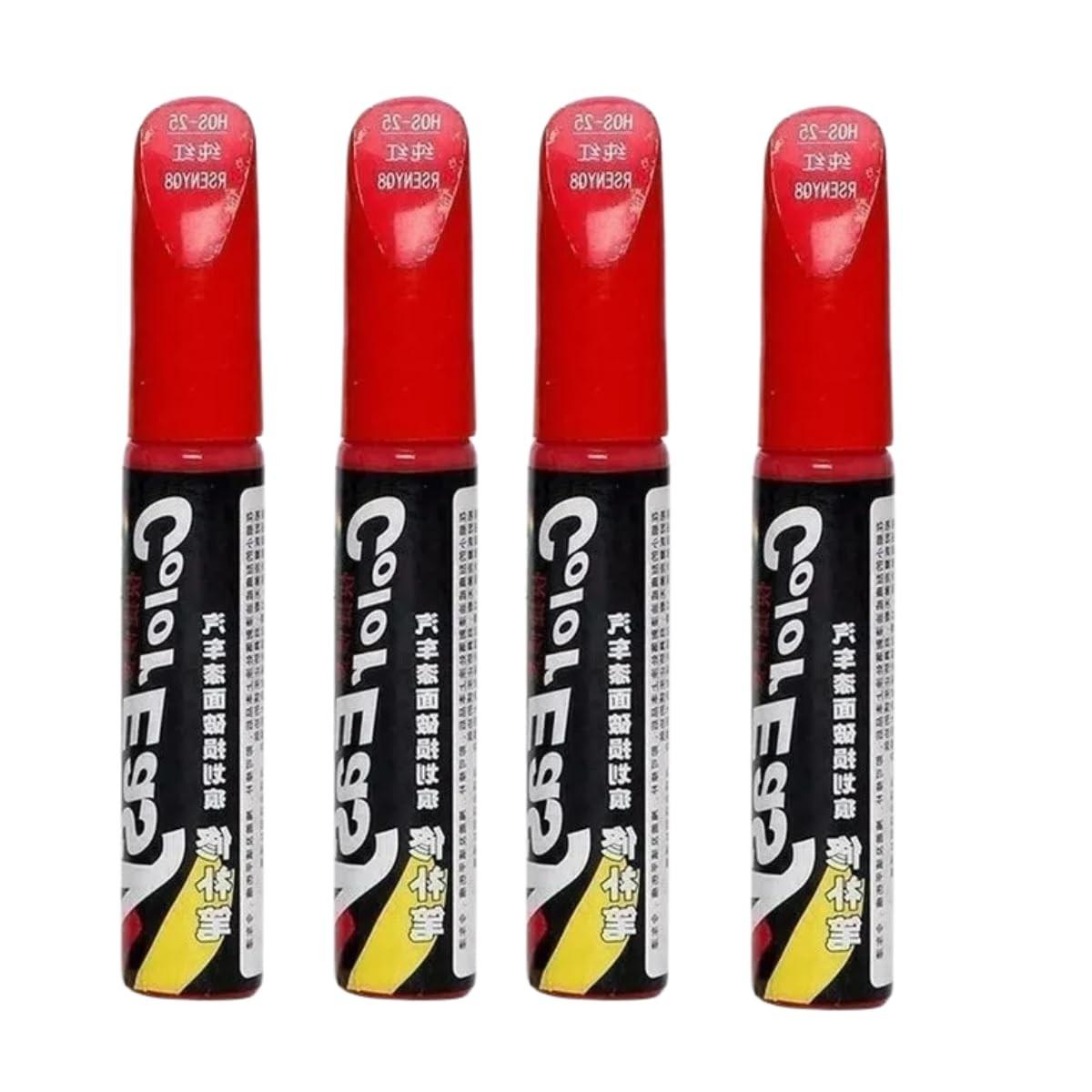 Kit 4 Canetas Tinta Reparadora Tira Risco - Solução Completa para Pintura e Retoque em Carros, Motos, Pneus, Tênis e Azulejos