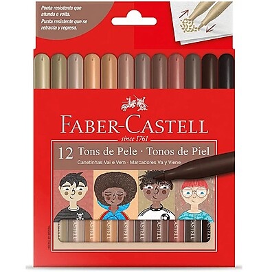 Canetas Tons de Pele Faber-Castell: 12 Cores!
