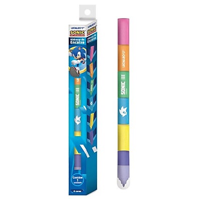 Canetinhas Hidrográficas Sonic Leo&Leo: 6 Cores em 1!