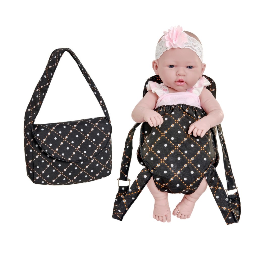 Canguru para Boneca Bebê Reborn + Bolsinha Exclusiva para Brincar
