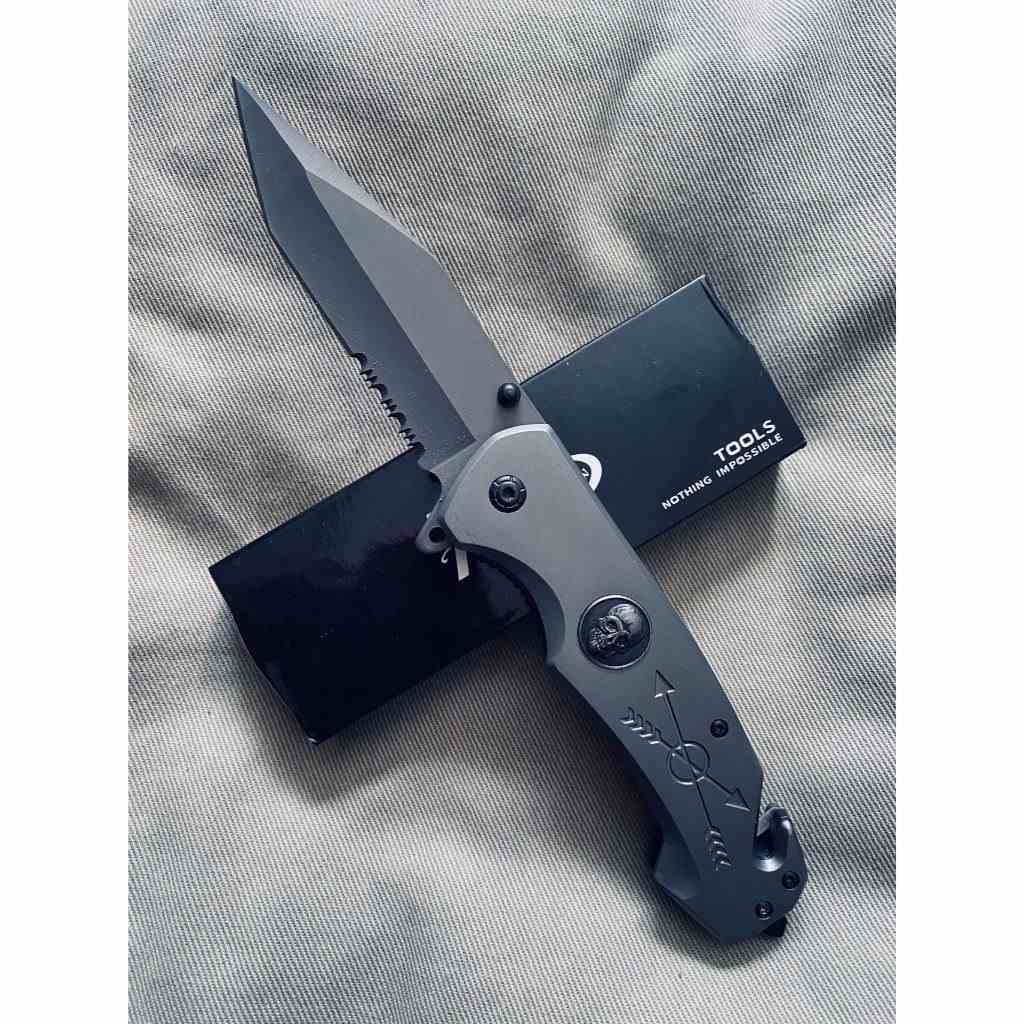 canivete-semi-automatico-inox-taue-pesca-camping-e-mais