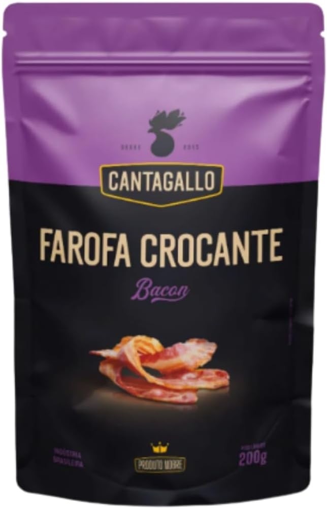 Farofa Crocante Bacon 200g Cantagallo