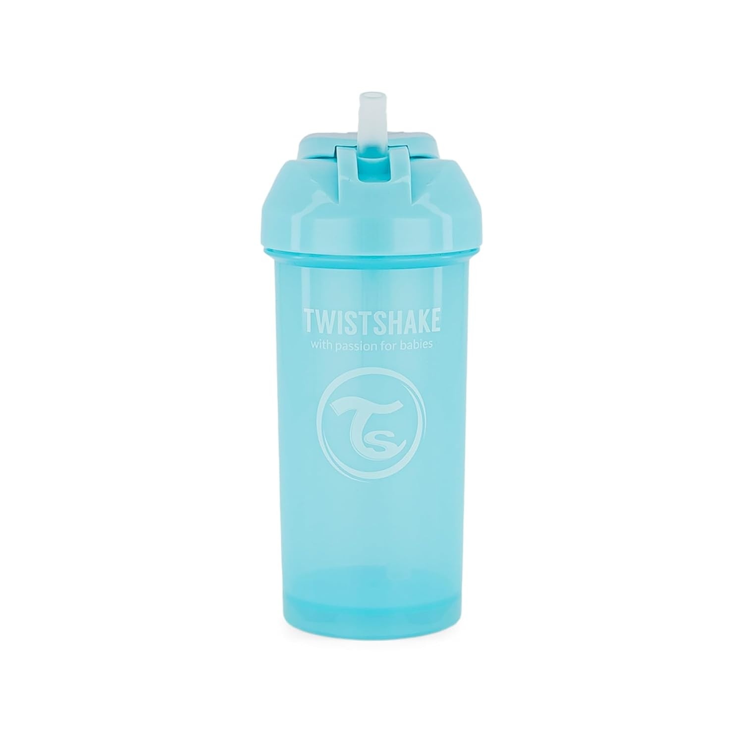 Copinho com Canudo Twistshake 360ml Azul Pastel - Seguro, Antivazamento e Ideal para Bebês a Partir de 6 Meses