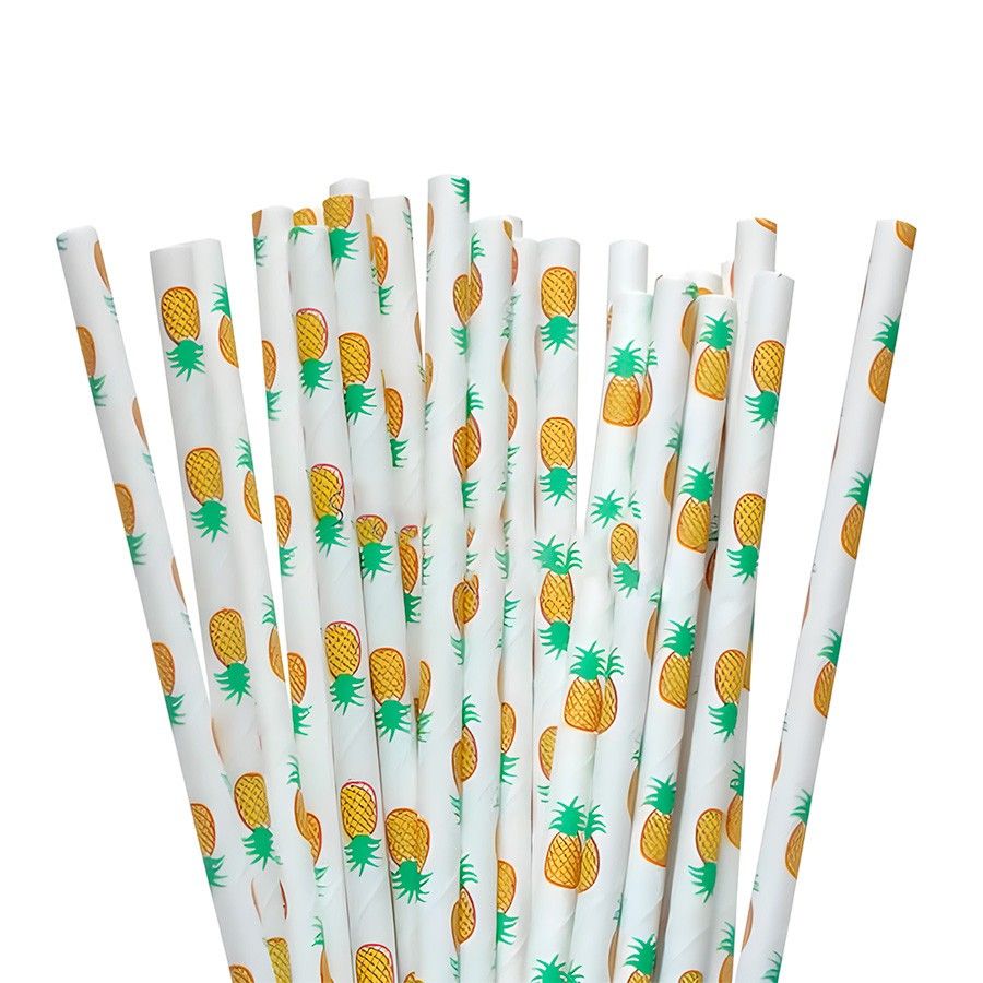 Canudo de Papel Abacaxi: 12un de Diversão!
