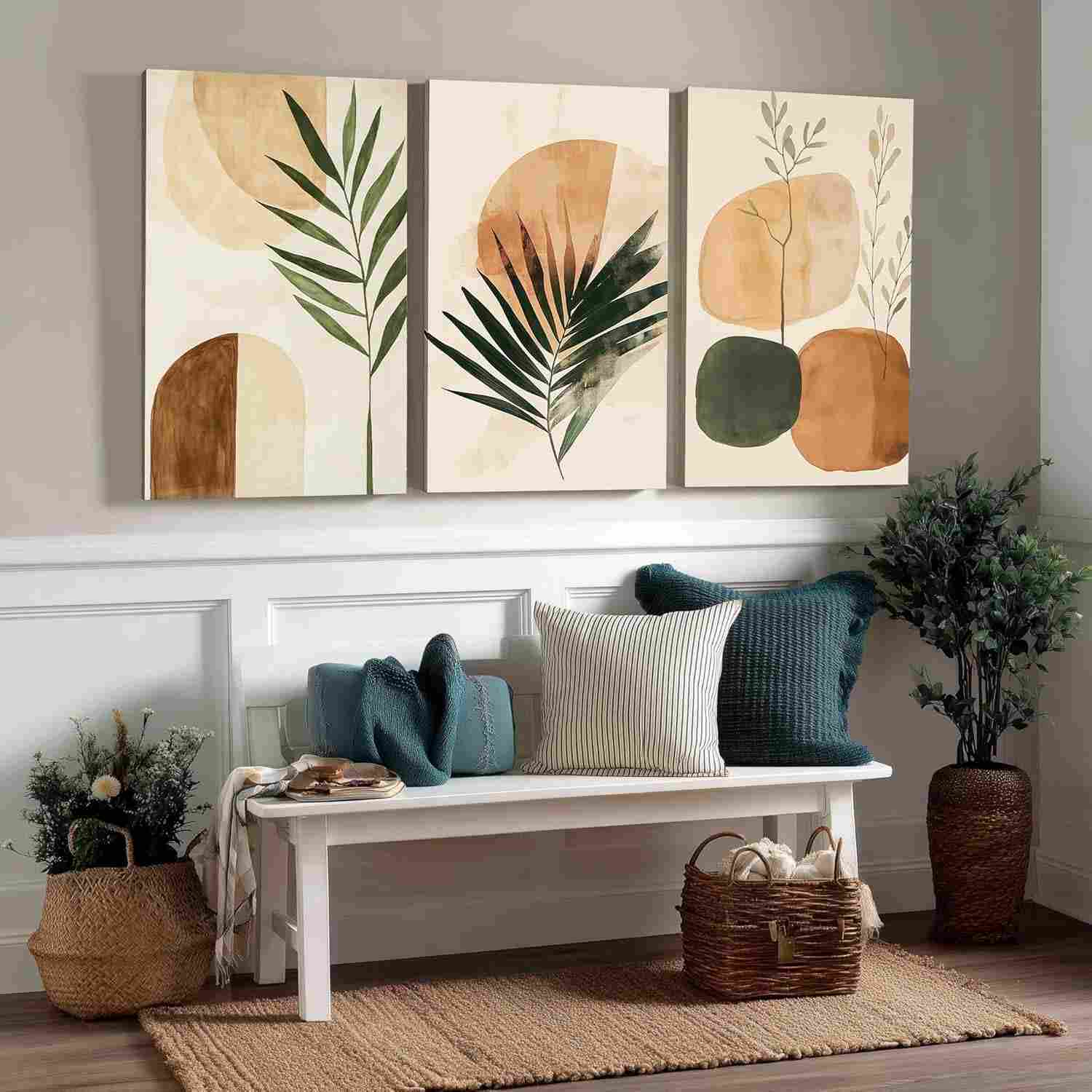 Kit 3 Quadros Decorativos Canvas Abstrato 40x50cm - Transforme Seu Espaço com Estilo Moderno