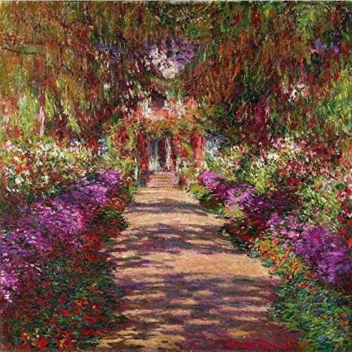 O Caminho do Jardim de Monet - Tela Canvas 75x75cm - Arte Giclée de Qualidade Museu