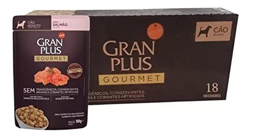 GRANPLUS SACHÊ GOURMET CAO ADULTO SALMÃO 100g - pack com 18 unidades