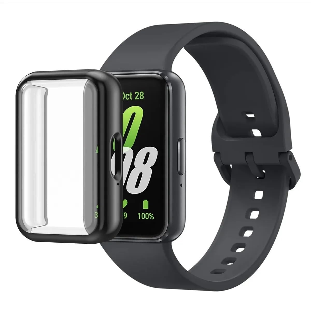 Kit Essencial: Capa Bumper Preta + Película Protetora para Samsung Galaxy Fit 3
